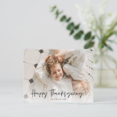 Minimalistische Thanksgiving van familiefoto's Briefkaart (Staand voorkant)
