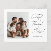 Minimalistische Thanksgiving van familiefoto's Briefkaart (Voorkant)