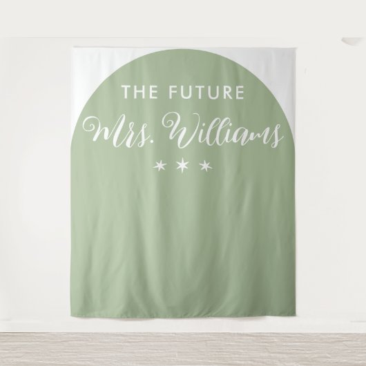minimalistische The Future Mrs Bruidsboog Wandkleed (Voorkant)