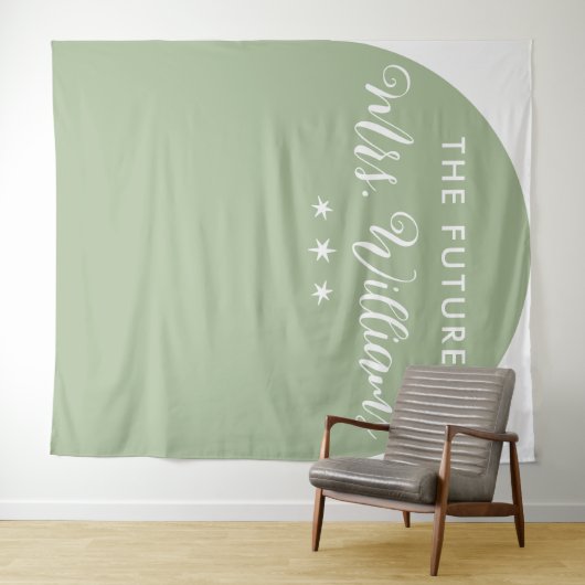 minimalistische The Future Mrs Bruidsfeest Boog Wandkleed (In Situ (horizontaal))