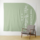 minimalistische The Future Mrs Bruidsuitnodiging B Wandkleed (In Situ (horizontaal))