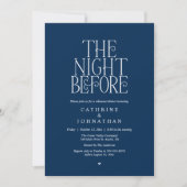 Minimalistische "The Night Before"-oefendiner Kaart (Voorkant)