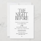 Minimalistische "The Night Before"-oefendiner Kaart (Voorkant)