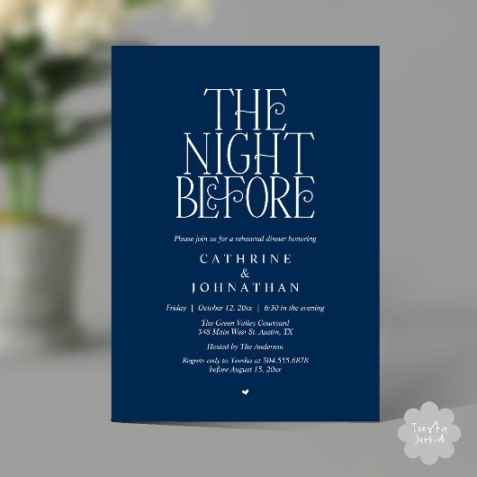 Minimalistische "The Night Before"-oefendiner Kaart