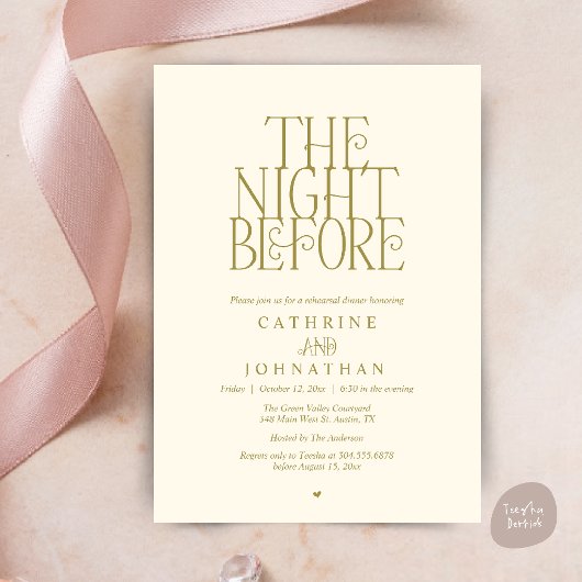 Minimalistische "The Night Before"-oefendiner Kaart