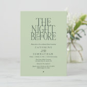 Minimalistische "The Night Before"-oefendiner Kaart (Staand voorkant)