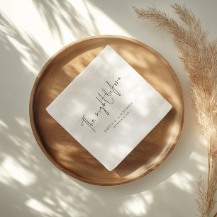 Minimalistische The Night Before Script zwart-wit Servet
