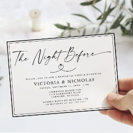 Minimalistische "The Night Before" Zwart en Wit Pr Kaart