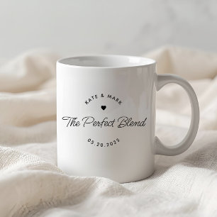 Minimalistische 'The Perfect Blend' Huwelijkscadea Koffiemok