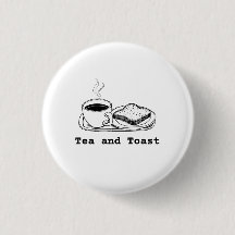 Minimalistische thee- en toast-handgetekende lijng