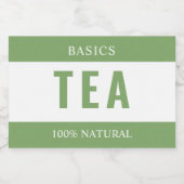 Minimalistische THEE-label voor containers Voedselcontainer Etiket (Enkel label)