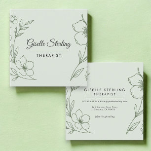 Minimalistische Therapeutische Botanische Saliegro Vierkante Visitekaartje