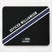 Minimalistische Thin Blue Line politieagent op maa Muismat (Voorkant)