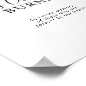 Minimalistische This Candle Burns Trouwherdenking Poster (Hoek)