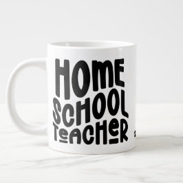 Minimalistische thuisonderwijzer grote koffiekop