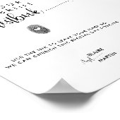 Minimalistische Thumbprint bruiloft Gast Boek teke Poster (Hoek)