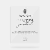 Minimalistische Thumbprint bruiloft Gastenboek Acryl Bord (Voorkant)