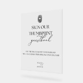 Minimalistische Thumbprint bruiloft Gastenboek Acryl Bord (Hoek)