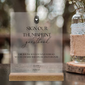 Minimalistische Thumbprint bruiloft Gastenboek Acryl Bord