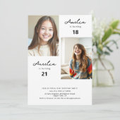 Minimalistische tiener meisjes gezamenlijke verjaa kaart (Staand voorkant)