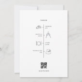 Minimalistische Tijdlijn QR code RSVP Micro Bruilo Kaart (Achterkant)