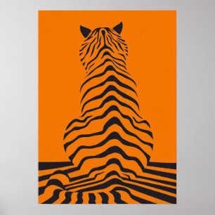 Minimalistische tijgerstrepen poster