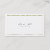 Minimalistische Tin gouden rand op wit Visitekaartje (Voorkant)