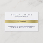 Minimalistische tin metallic gouden strepen op wit visitekaartje (Achterkant)