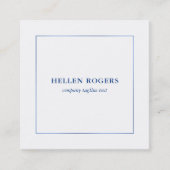 Minimalistische tinblauwe rand vierkante visitekaartje (Voorkant)