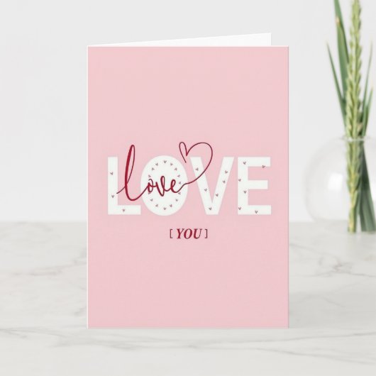 Minimalistische Tiny Hearts Love You Kaart (Voorkant)