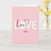 Minimalistische Tiny Hearts Love You Kaart (Gele Bloem)