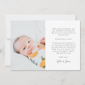 Minimalistische Tiny Human Newborn Baby 3 fotocoll Aankondiging (Achterkant)