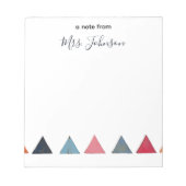 Minimalistische Tiny Traingles Custom Teacher Gift Notitieblok (Voorkant)