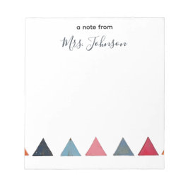 Minimalistische Tiny Traingles Custom Teacher Gift Notitieblok