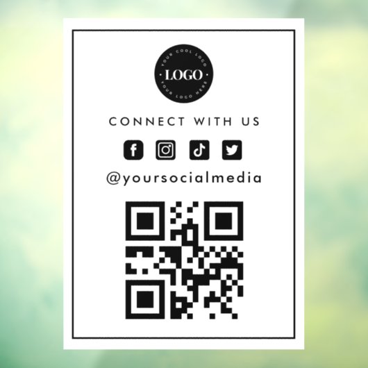 Minimalistische Toevoegen Logo Qr Code Scan Social Raamsticker (Vel 3)