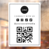 Minimalistische Toevoegen Logo Qr Code Scan Social Raamsticker (Vel 2)