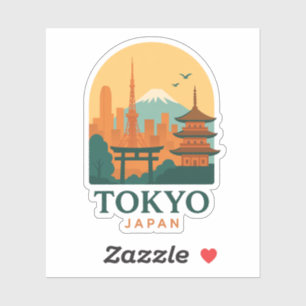 Minimalistische Tokyo Japan Magneet Sticker – Mode