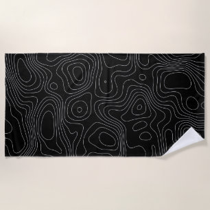 Minimalistische topografische contourlijnen strandlaken
