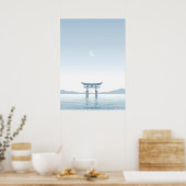 Minimalistische Torii-poort wandkunst Poster (Keuken)