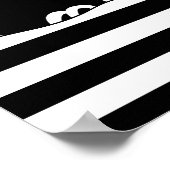 Minimalistische torn Black & White Floral Stripes Poster (Hoek)