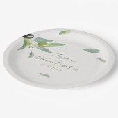 Minimalistische Toscaanse olijfbladeren tak Papieren Bordje (Gekanteld)