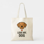 Minimalistische Tote Bag met Pootafdruk en Hart De (Achterkant)