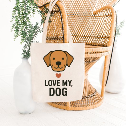 Minimalistische Tote Bag met Pootafdruk en Hart De