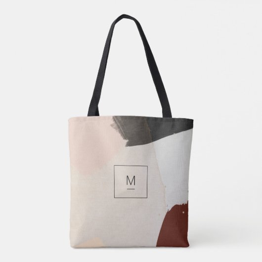 Minimalistische Tote Tas met Roze Bourgognekwastst (Achterkant)