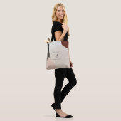 Minimalistische Tote Tas met Roze Bourgognekwastst (Op model)