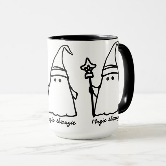 Minimalistische tovenaar Ghost Drawing Magic Sketc Mok (Voorkant rechts)