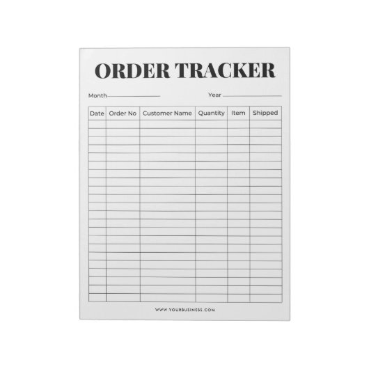 Minimalistische tracker voor zakelijke bestellinge notitieblok (Linkerzijde)