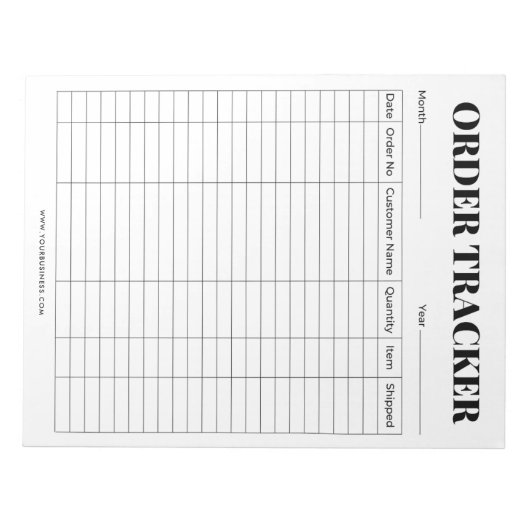 Minimalistische tracker voor zakelijke bestellinge notitieblok (Voorkant)