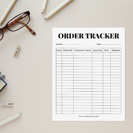 Minimalistische tracker voor zakelijke bestellinge notitieblok