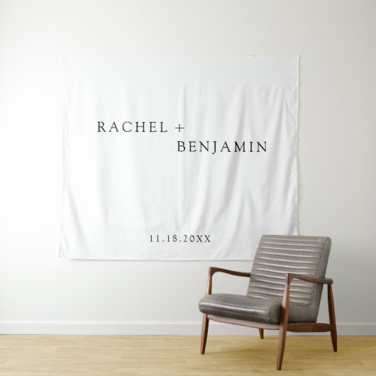 Minimalistische traditionele eenvoudige zwart-wit  wandkleed (In Situ (horizontaal))